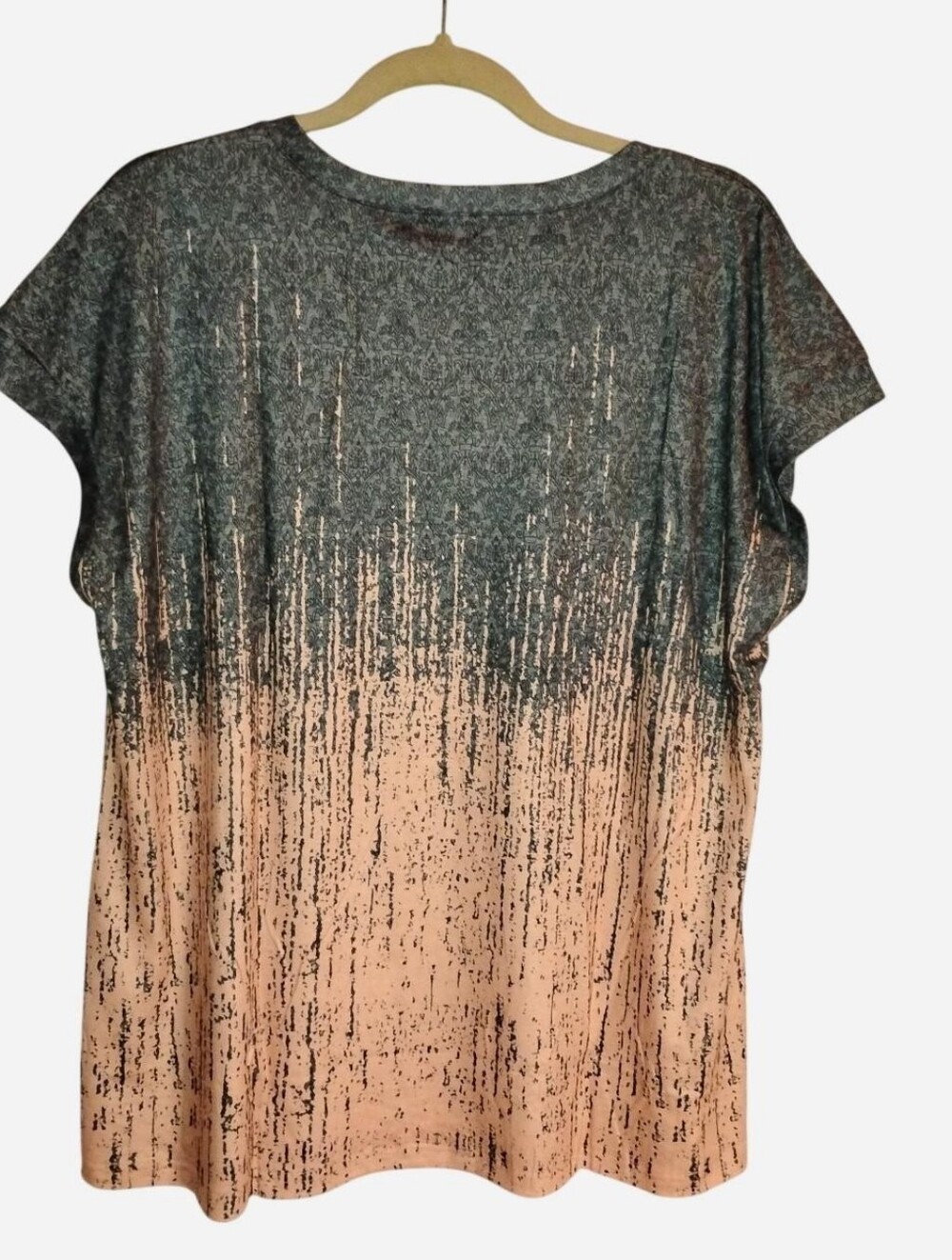 Alaroo NWT Abstract Damask Ombre Short Sleeve Top Sz XL